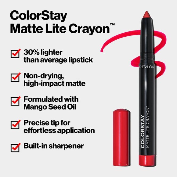 Revlon ColorStay Matte Lite Crayon #002 Clear The Air - Picture 2 of 4